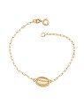 Pulseira Cartie c/ Buzio Vazado Borda Torcida 13mm - CE - 9mm x 180mm - 1.60gr