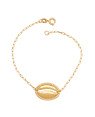 Pulseira Cartie c/ Buzio Vazado Borda Torcida 20mm - CE - 15mm x 180mm - 2.38gr