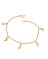 Pulseira c/ 5 Lua Lisa 6mm  - CE - 6mm x 180mm - 2.20gr
