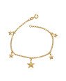 Pulseira c/ 1 Estrela 10mm 4 Estrelas 6mm Diamantada - CE - 16mm x 180mm - 2.40gr