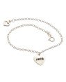 Pulseira Ag c/ Coracao Liso Amor/Love 1 Mini Vazado - G3 - 14mm x 180mm - 2.16gr