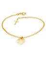 Pulseira c/ Coracao Sao Bento 1 Cruz Ponta  - CE - 11mm x 180mm - 2.60gr