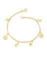 Pulseira c/ 2 Luas 2 Redondo 2 Estrelas - CE - 7mm x 180mm - 2.80gr