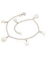 Pulseira Ag c/ 2 Luas 2 Redondo 2 Estrelas - G3 - 12mm x 180mm - 2.42gr