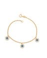 Pulseira c/ 3 Olho Grego (Branco/ Azul/Preto) - CE - 9mm x 180mm - 2.89gr