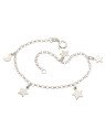 Pulseira AG c/ 1 Lua e 4 Estrelas  - G3 - 11mm x 180mm - 2.17gr