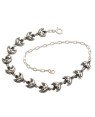Pulseira Ag 14+6 cm (envelhecido) c/ 13 Lua  Mini  Dupla ( Com Carinha ) - G3 - 6mm x 200mm - 5.79gr