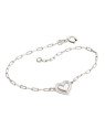 Pulseira Ag Cartie c/ Coracao10mm  Borda c/ Bolinha Meio Liso - G3 - 10mm x 180mm - 1.90gr