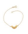 Pulseira 18cm c/ Lua 15mm Lisa  - CE - 7mm x 180mm - 1.70gr