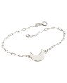 Pulseira Ag c/ Lua 15mm Lisa  - G3 - 7mm x 180mm - 2.05gr