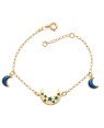 Pulseira c/ Lua c/ Estrelas  2 Luas p/ Resina  - CE - 7mm x 180mm - 2.00gr