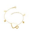 Pulseira Cartie c/ 6 Coracoes  - CE - 20mm x 180mm - 3.30gr