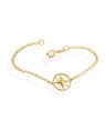 Pulseira Elo Portugues c/ Medalha Rosa Dos Ventos  - CE - 15mm x 180mm - 2.20gr