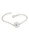Pulseira Ag Elo Portugues c/ Medalha Rosa Dos Ventos  - G3 - 15mm x 180mm - 1.94gr