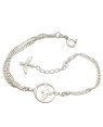 Pulseira AG Cingapura c/ Espirito Santo Vazado 12mm - G3 - 12mm x 180mm - 2.45gr