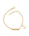 Pulseira c/ Placa "Temor A Deus" 1 Cruz 1 Ancora - CE - 7mm x 180mm - 2.43gr