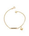 Pulseira Placa Est."Gratidao" c/ 2 Coracoes Duplos - CE - 8mm x 180mm - 2.77gr