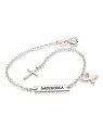 Pulseira AG Placa Est."Sabedoria" c/ 1 Espirito Santo 1 Cruz - G3 - 12mm x 180mm - 2.18gr