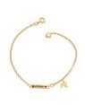 Pulseira Placa Est."Be Brave" c/ 1 Fe 1 Coracao - CE - 8mm x 180mm - 2.40gr