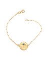 Pulseira Cartie c/ Redondo Est. Lua e Estrela (Azul Bandeira) - CE - 15mm x 180mm - 2.20gr