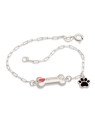 Pulseira AG Cartie c/ Osso My Dog 1 Pata p/ Resina - G3 - 8mm x 180mm - 2.72gr