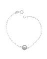 Pulseira AG c/ 1 Bola 8mm Corrente Cartie - G3 - 8mm x 180mm - 2.05gr