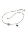 Pulseira AG Elo Port. 1 Olho Grego Diamant.1 Olho Grego 6mm - G3 - 10mm x 180mm - 1.55gr