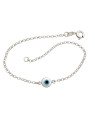 Pulseira AG Elo Portugues c/ 1 Olho Grego Borda Diamantada - G3 - 7mm x 180mm - 1.32gr