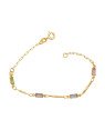 Pulseira c/ Retangulos Acrilicos E Palito Diamantados - CS - 3mm x 180mm - 1.60gr
