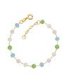 Pulseira c/ Bolas Facetadas 4mm  Coloridas - CS - 4mm x 180mm - 2.20gr