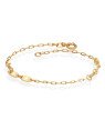 Pulseira Cartie c/ 6 Folhinhas Diamantadas - CE - 4mm x 180mm - 1.84gr