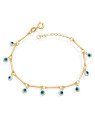 Pulseira c/ Palito Liso E Olho Grego 4mm    - CS - 4mm x 180mm - 2.30gr