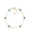 Pulseira c/ Corrente c/ Palito Liso e Olho Grego 6mm - CS - 6mm x 180mm - 2.10gr
