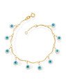 Pulseira c/ Corrente c/ Palito Olho Grego  - CS - 6mm x 180mm - 3.10gr