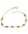 Pulseira c/ Oval Acrilico Claro 5MM Colorido (Verde/Rosa/Azul/Lilas) - CS - 5mm x 180mm - 1.90gr