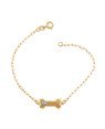 Pulseira Cartie c/ Osso 18mm c/ Patinha (Rodio) - CE - 18mm x 180mm - 1.80gr