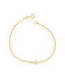 Pulseira Elo Portugues c/ 1 Zirconia 5mm - CE - 5mm x 180mm - 1.80gr