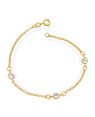 Pulseira Elo Portugues c/ 3 Zirconia 5mm  - CS - 5mm x 180mm - 1.90gr