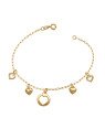 Pulseira Cartie Medalha Coracao Vaz.c/ 4 Coracoes   - CE - 11mm x 180mm - 2.20gr