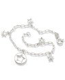 Pulseira AG Cartie Medalha Estrela Vaz 11mm c/ 4 Estrelas  - G3 - 11mm x 180mm - 2.45gr