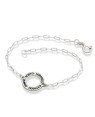 Pulseira AG c/ Redondo Entrego/Confio/Aceito/Agradeco (Envelhecido) - G3 - 15mm x 180mm - 2.22gr