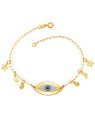 Pulseira c/ Olho Grego Diam.Lua Estrela E Redondo (Branco/Azul/Preto) - CE - 10mm x 180mm - 2.60gr