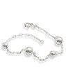 Pulseira AG 18cm Cartie c/ 2 Bolas 6mm/2 Bolas 8mm - G3 - 8mm x 180mm - 3.59gr