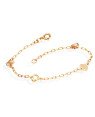 Pulseira Cartie c/ 4 Coracoes (Lavanda) - CE - 10mm x 180mm - 1.60gr