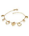 Pulseira c/ 7 Coracoes Pendurados  - CE - 13mm x 180mm - 2.77gr