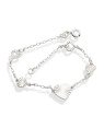 Pulseira AG c/ 3 Coracoes Diamantados cheios 2 Vazados - G3 - 10mm x 180mm - 2.73gr