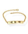 Pulseira Elo Port. c/ Chapa c/ Simbolos Judaicos - CE - 7mm x 180mm - 5.00gr