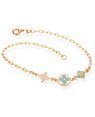 Pulseira c/ 3 Flores p/ Resina (Rosa/Azul/Verde) - CE - 9mm x 180mm - 1.86gr