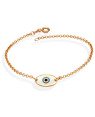 Pulseira  Elo Portugues c/ Oval Olho Grego 12mm p/ Resina - CE - 7mm x 180mm - 2.10gr