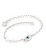 Pulseira  AG Elo Portugues c/ Oval Olho Grego p/ Resina - G3 - 7mm x 180mm - 1.75gr